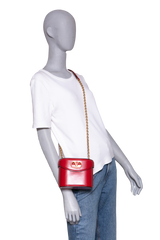 VALENTINO VAIN VANITY SHINY CALFSKIN RED