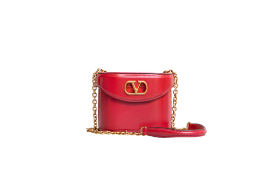 VALENTINO VAIN VANITY SHINY CALFSKIN RED