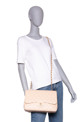 CHANEL CLASSIC FLAP JUMBO CAVIAR BEIGE