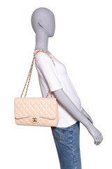 CHANEL CLASSIC FLAP JUMBO CAVIAR BEIGE