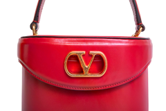 VALENTINO VAIN VANITY SHINY CALFSKIN RED