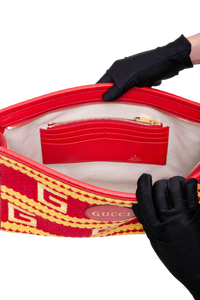 GUCCI POCHETTE PALM DESERT EL PASEO CROCHET RED/YELLOW