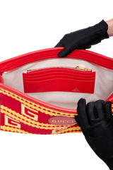 GUCCI POCHETTE PALM DESERT EL PASEO CROCHET RED/YELLOW