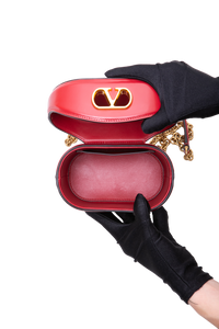 VALENTINO VAIN VANITY SHINY CALFSKIN RED