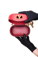 VALENTINO VAIN VANITY SHINY CALFSKIN RED