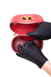 VALENTINO VAIN VANITY SHINY CALFSKIN RED