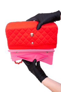 CHANEL CLASSIC FLAP BAG MEDIUM QUILTED COTTON FABRIC RED
