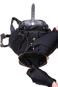 PRADA BACKPACK RE-NYLON BRUSHED SMALL BLACK