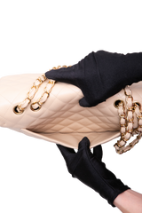 CHANEL CLASSIC FLAP JUMBO CAVIAR BEIGE