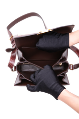 CELINE TRIOMPHE MEDIUM CANVAS WITH SNAKESKIN BROWN