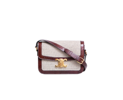 CELINE TRIOMPHE MEDIUM CANVAS WITH SNAKESKIN BROWN