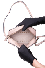 VALENTINO ROCKSTUD CAMERA BAG LEATHER NUDE
