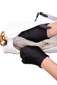 DIOR SADDLE PERFORATED OBLIQUE EMBOSSED CALFSKIN WHITE/NAVY