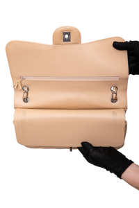 CHANEL CLASSIC DOUBLE FLAP JUMBO CAVIAR BEIGE - SILVER HDWR