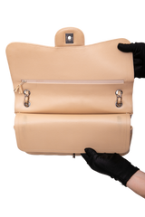 CHANEL CLASSIC DOUBLE FLAP JUMBO CAVIAR BEIGE - SILVER HDWR
