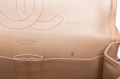 CHANEL CLASSIC DOUBLE FLAP JUMBO CAVIAR BEIGE - SILVER HDWR