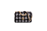 DESAPEGO BRUNA CARDOSO CHANEL 19 LARGE TWEED CHAIN BLACK/WHITE TWO-TONE HDWR