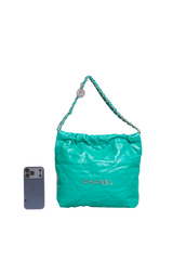DESAPEGO BRUNA CARDOSO CHANEL 22 SMALL SHINY CALFSKIN GREEN-SILVER HDWR