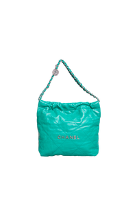 DESAPEGO BRUNA CARDOSO CHANEL 22 SMALL SHINY CALFSKIN GREEN-SILVER HDWR