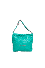 DESAPEGO BRUNA CARDOSO CHANEL 22 SMALL SHINY CALFSKIN GREEN-SILVER HDWR