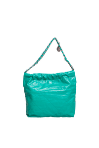 DESAPEGO BRUNA CARDOSO CHANEL 22 SMALL SHINY CALFSKIN GREEN-SILVER HDWR