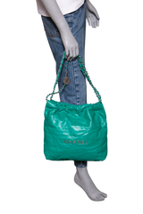 DESAPEGO BRUNA CARDOSO CHANEL 22 SMALL SHINY CALFSKIN GREEN-SILVER HDWR