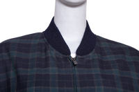 YSL CASSANDRE CHECKERED BOMBER JACKET BLEU/MARINE