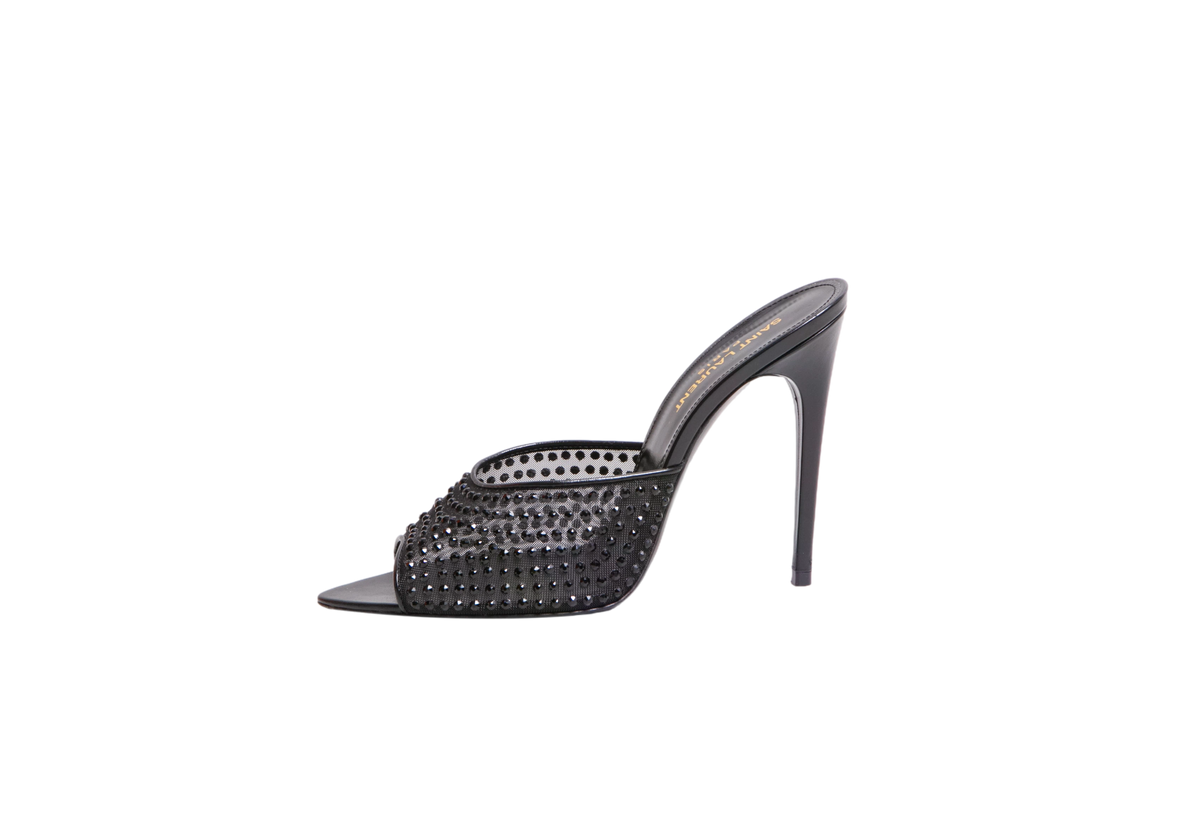 DESAPEGO BRUNA CARDOSO YSL TULLE STRASS GIPPY MULE SANDAL BLACK - 37 BR