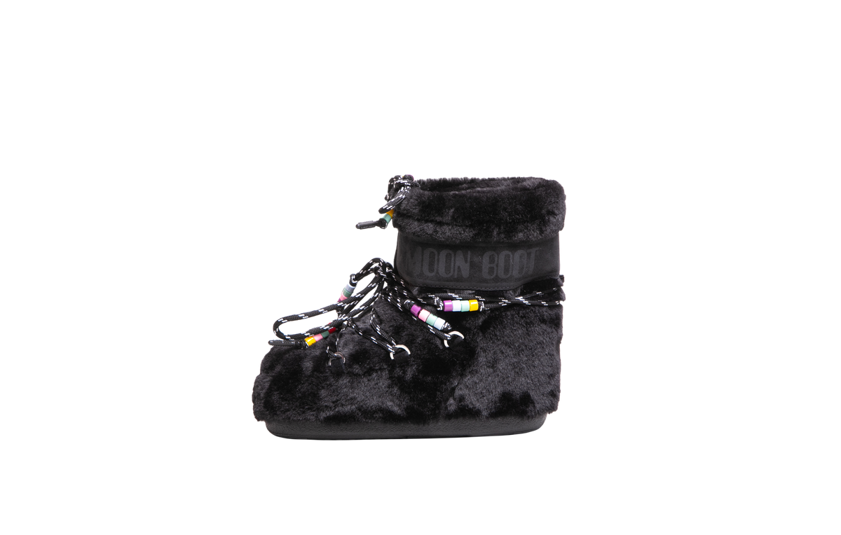 DESAPEGO BRUNA CARDOSO MOON BOOT ICON LOW FAUX FUR BEADS SHORT BOOTS BLACK -  34/36 BR