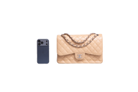 CHANEL CLASSIC DOUBLE FLAP JUMBO CAVIAR BEIGE - SILVER HDWR