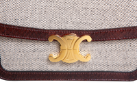 CELINE TRIOMPHE MEDIUM CANVAS WITH SNAKESKIN BROWN