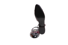 CHANEL PATENT CALFSKIN CROCODILE EMBOSSED CAP TOE CC SLINGBACK - DARK BURUNDY & BLACK - 36,5 BR