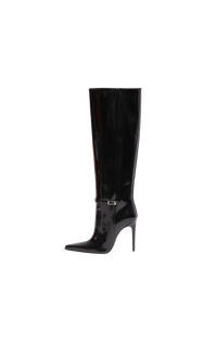 YSL BOOTS VENDOME KNEE-HIGH PATENT BLACK - 37 BR