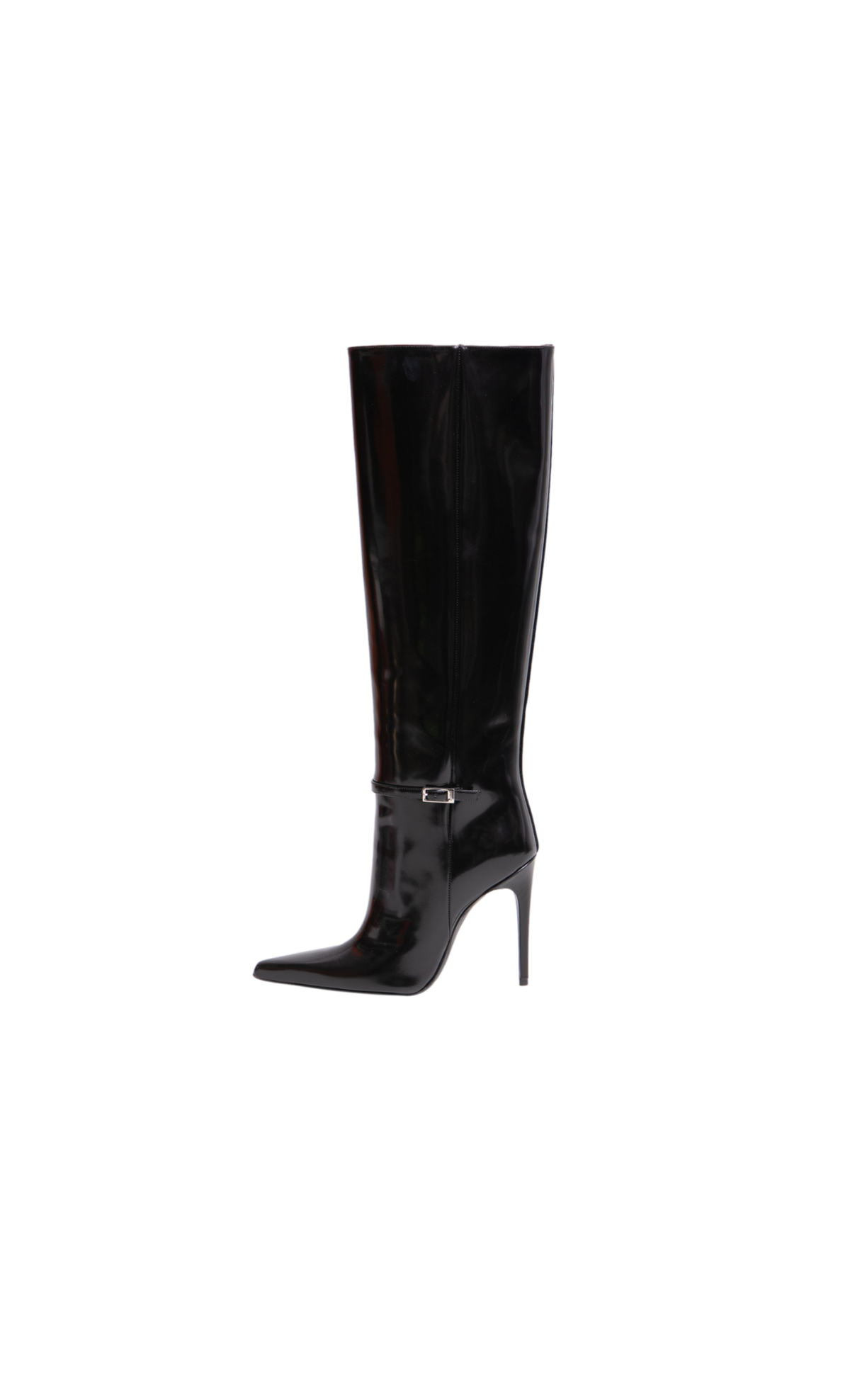YSL BOOTS VENDOME KNEE-HIGH PATENT BLACK - 37 BR