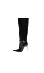 YSL BOOTS VENDOME KNEE-HIGH PATENT BLACK - 37 BR
