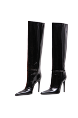 YSL BOOTS VENDOME KNEE-HIGH PATENT BLACK - 37 BR