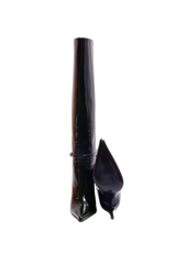 YSL BOOTS VENDOME KNEE-HIGH PATENT BLACK - 37 BR