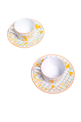 CONJUNTO DE 5 TEA CUP AND SAUCER - HERMÈS A WALK IN THE GARDEN