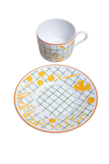 CONJUNTO DE 5 TEA CUP AND SAUCER - HERMÈS A WALK IN THE GARDEN