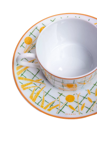 CONJUNTO DE 5 TEA CUP AND SAUCER - HERMÈS A WALK IN THE GARDEN