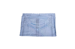 HERMÈS EPERON ENCHARPE D'OR PIQUE SELLIER RECTANGLE BLEU CHINÉ/BLEU MARINE/BLEU MOYEN