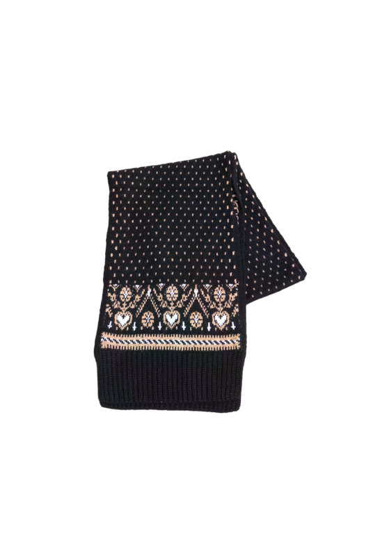 KHAITE SCARF LUCRENE BLACK & BEGE