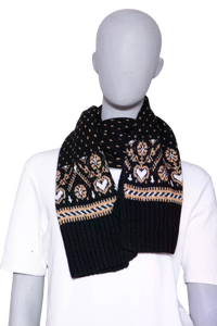 KHAITE SCARF LUCRENE BLACK & BEGE