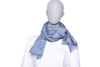 HERMÈS EPERON ENCHARPE D'OR PIQUE SELLIER RECTANGLE BLEU CHINÉ/BLEU MARINE/BLEU MOYEN