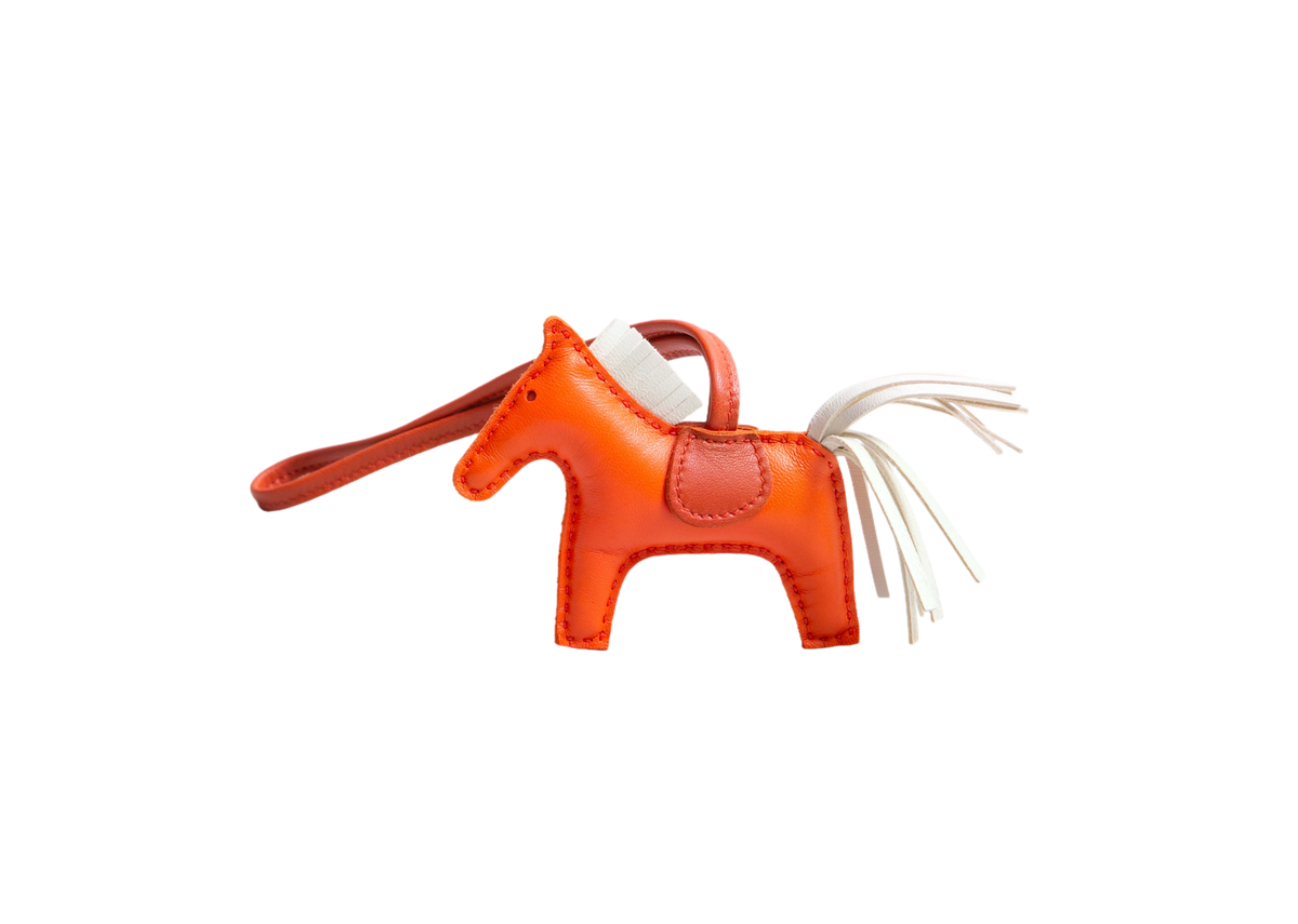 HERMÈS RODEO PM MILO LAMBSKIN ORANGE POPPY/CRAIE/TERRE BATTUE