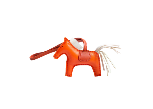 HERMÈS RODEO PM MILO LAMBSKIN ORANGE POPPY/CRAIE/TERRE BATTUE