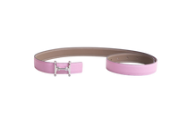 HERMÈS BELT H REVERSIBLE EPSOM SWIFT MAUVE SYLVESTRE / ÉTOUPE - PLD HDWR