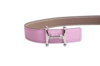 HERMÈS BELT H REVERSIBLE EPSOM SWIFT MAUVE SYLVESTRE / ÉTOUPE - PLD HDWR