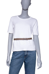 HERMÈS BELT H REVERSIBLE EPSOM SWIFT MAUVE SYLVESTRE / ÉTOUPE - PLD HDWR