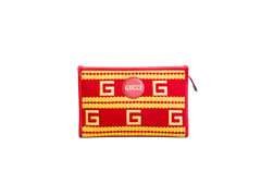 GUCCI POCHETTE PALM DESERT EL PASEO CROCHET RED/YELLOW